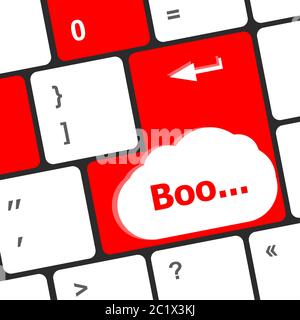boo word on computer enter keyboard keys Stock Photo