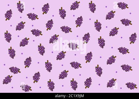 Grape background. Fruit vector seamless pattern. Background For Textile, Prints and Website Stock Vector