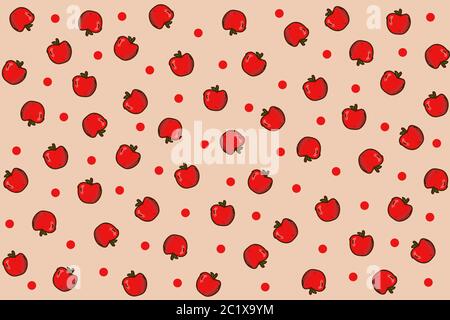 Apple background. Fruit vector seamless pattern Stock Vector