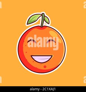 Orange Smile Vector Illustration. Flat Cartoon Style Stock Vector