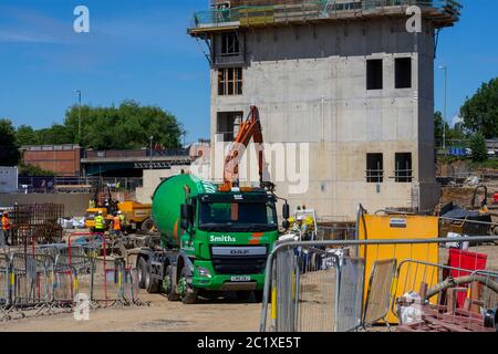 Banbury, Oxfordshire, England. Regeneration and expansion of Castle Quay shopping centre to provide extra shops and restaurants Stock Photo