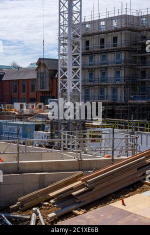 Banbury, Oxfordshire, England. Regeneration and expansion of Castle Quay shopping centre to provide extra shops and restaurants Stock Photo