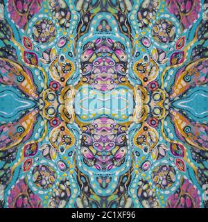 Abstract colorfull acrylic painting.Kaleidoscopic abstract seamless pattern. Brushstrokes of paint. Modern art. Contemporary art. Colorful canvas. Clo Stock Photo