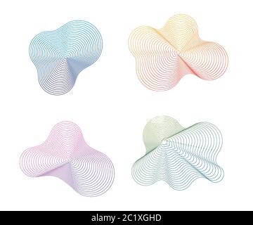 Wave of the many colored lines. Abstract wavy stripes on a white background isolated. Creative line art. Vector illustration. Design elements Stock Vector