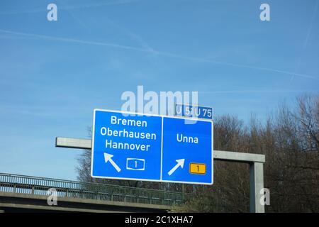 Federal Motorway Bremen, Oberhausen, Hannover, Unna Stock Photo