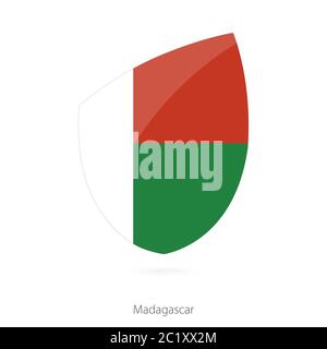 Flag of Madagascar in the style of Rugby icon. Vector Illustration. Stock Vector