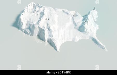 Relief map with the heights of the USA Stock Photo