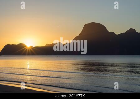 PANORAMIC LANDSCAPE, BEACH VIEW FROM PHILIPPINES, PALAWAN, 2019 Stock Photo