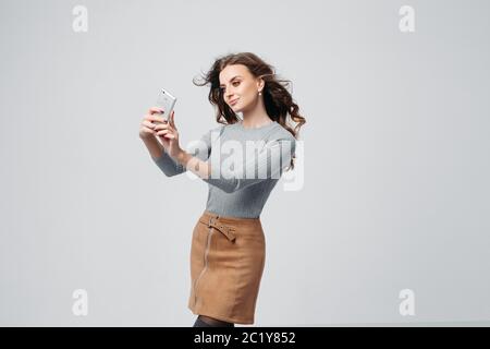 Young alluring girl doing photos Stock Photo