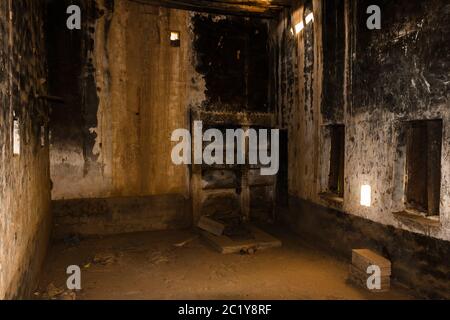 Inside of the house in an abandoned village in Wadi Massal, Riyadh Province, Saudi Arabia Stock Photo