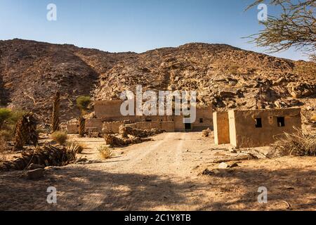 An abandoned village in Wadi Massal, Riyadh Province, Saudi Arabia Stock Photo