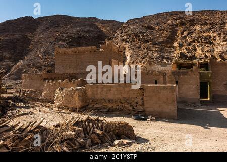 An abandoned village in Wadi Massal, Riyadh Province, Saudi Arabia Stock Photo