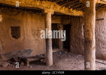 The abandoned traditional Arab mud brick house, Al Majmaah, Saudi Arabia Stock Photo