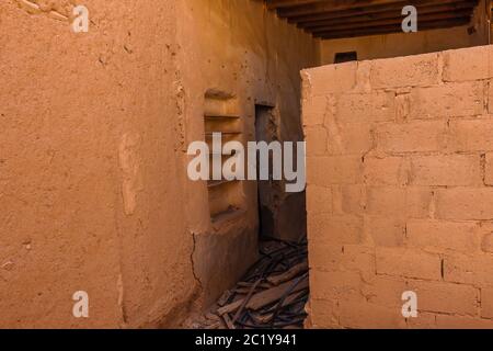 The abandoned traditional Arab mud brick house, Al Majmaah, Saudi Arabia Stock Photo