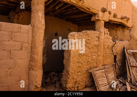 The abandoned traditional Arab mud brick house, Al Majmaah, Saudi Arabia Stock Photo