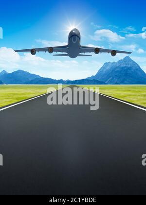 airplane take off Stock Photo