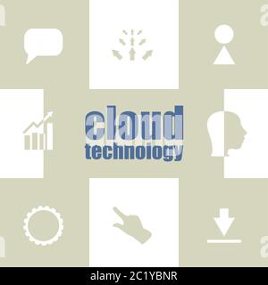 Text cloud technology. It concept . Infographic Elements. Business icon set Stock Photo