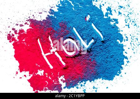 abstract powder splatted background. Colorful powder explosion on white background. Colored cloud. Colorful dust explode. Paint Stock Photo