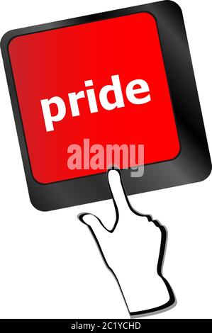 Computer keyboard key with pride word Stock Photo