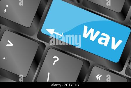 wav word on computer keyboard keys button Stock Photo
