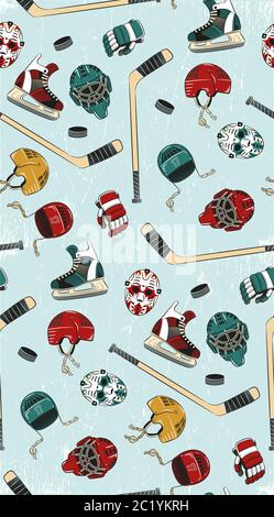 Hockey seamless pattern Stock Vector