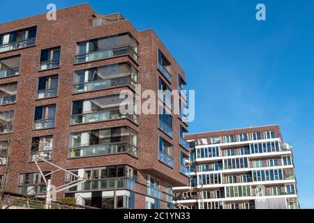 Modern townhouses in the Hafencity in Hamburg, Germany Stock Photo