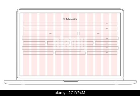 Column Grid Web Screen Display Template Computer Stock Vector