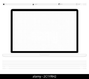 Wireframe Web Display Template Vector Dotted Grid Stock Vector
