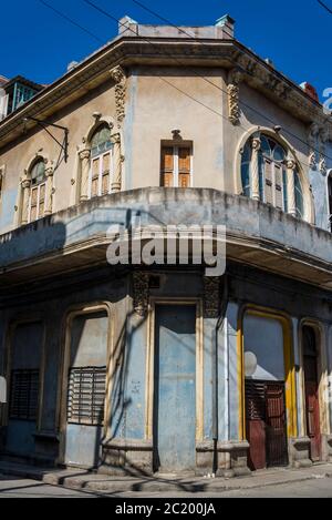 Spanish colonial style architecture in Havana Centro, a working class neighbourhood, Havana, Cuba Stock Photo