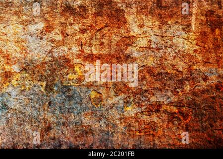 Rust on steel plate. Rusty metal Texture for decoration and industrial. construction concept. Stock Photo