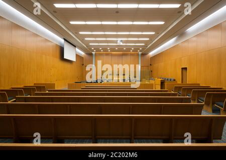 New modern courtroom viewed from the back Stock Photo