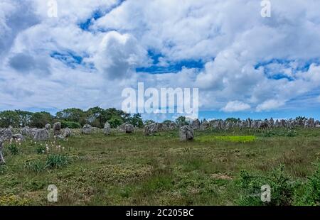 Alignements de Carnac - Carnac stones in Carnac, France Stock Photo