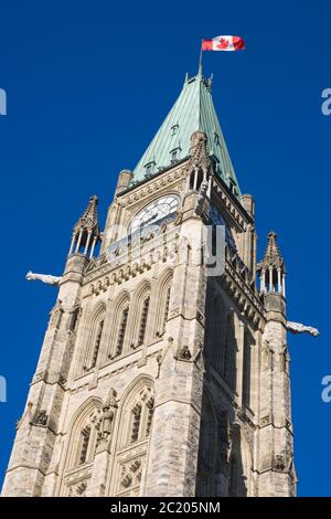 Peace Tower on Parliament Hill in Ottawa Stock Photo