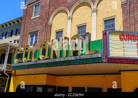 Phoenixville, PA, USA - June 14, 2020: The Colonial Theatre was built in 1903. In 1958, the classic science fiction movie, The Blob, starring Steve Mc Stock Photo