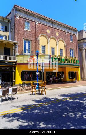 Phoenixville, PA, USA - June 14, 2020: In 1958, the science fiction movie, The Blob, starring Steve McQueen, was filmed at The Colonial Theatre. Blobf Stock Photo