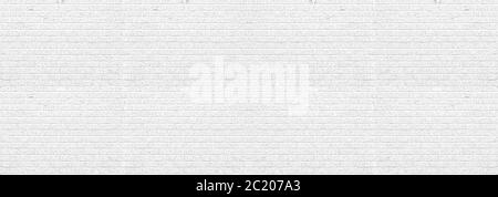 Abstract white brick wall texture for your design background or wallpaper. Panorama picture. Stock Photo