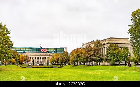 Indiana World War Memorial Plaza in Indianapolis Stock Photo