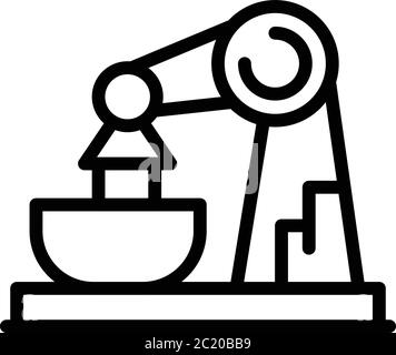 Nano robot icon, outline style Stock Vector