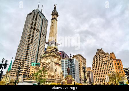 Soldiers and Sailors Monument in Indianapolis - Indiana, United States Stock Photo