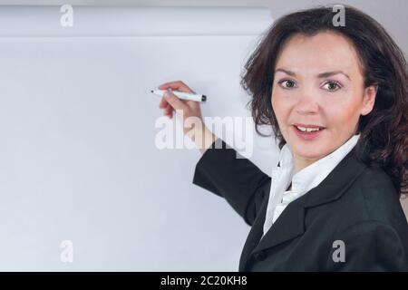 Coaching am Flipchart Stock Photo