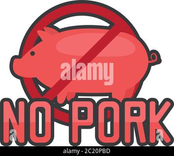No Pork No Lard Sticker Icon Isolated On White Background Vector Illustration 2c20pbd 