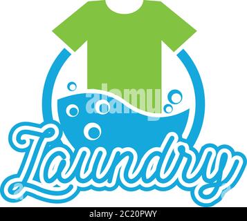 laundry logo for your business isolated on white background, vector illustration Stock Vector