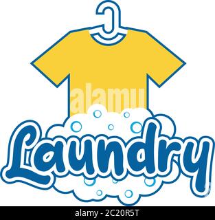 laundry logo for your business isolated on white background, vector illustration Stock Vector