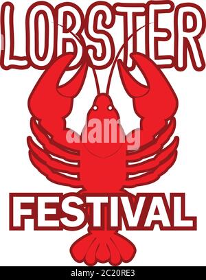 lobster logo for lobster festival isolated on white background. vector illustration Stock Vector