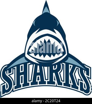 blue sharks logo with text space for your slogan / tag line, vector illustration Stock Vector