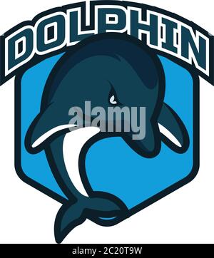 dolphin logo with text space for your slogan / tag line, vector illustration Stock Vector