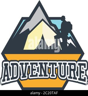 adventure logo with text space for your slogan / tag line, vector illustration Stock Vector