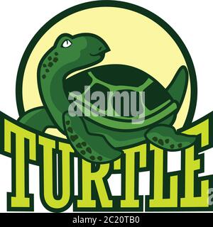 green turtle logo,  vector illustration Stock Vector