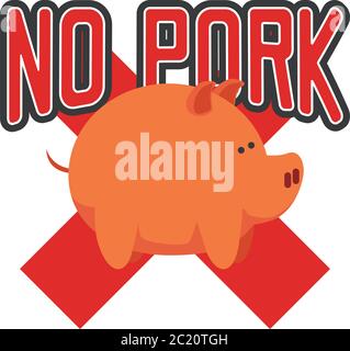No Pork No Lard Sticker Icon Isolated On White Background Vector Illustration 2c20tgh 