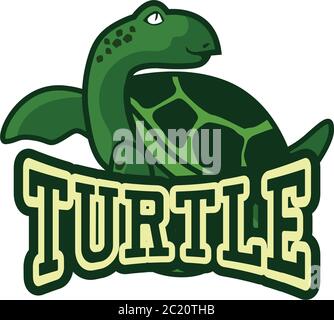 green turtle logo,  vector illustration Stock Vector